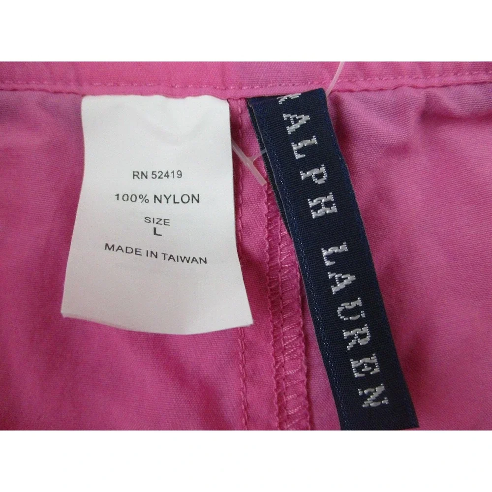NWT Ralph Lauren Shorts Mens Large‎ Pink Black Swim Trunks Board Nylon New Beach